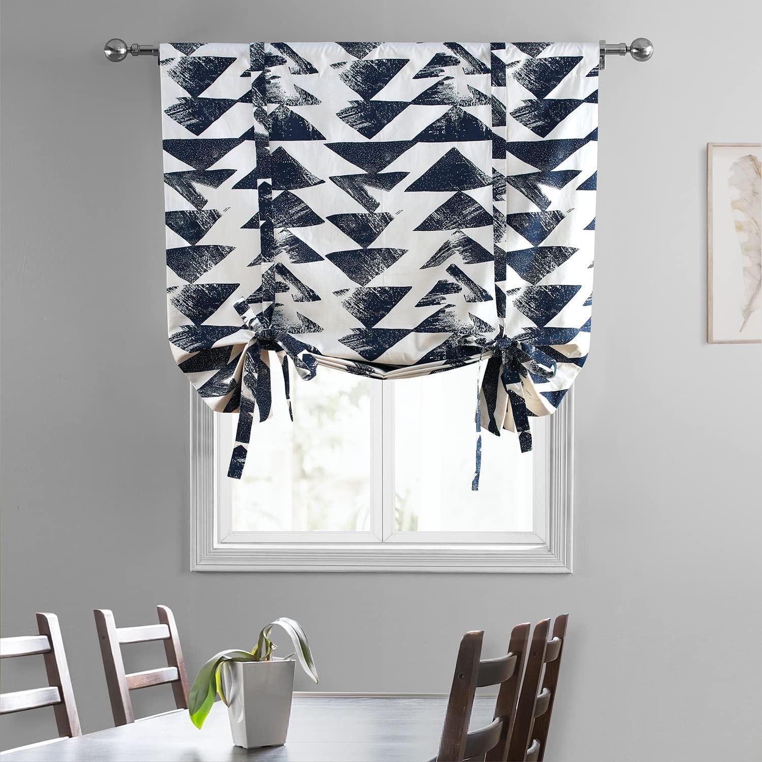 Triad Indigo Cotton Room-Darkening Tie-Up Window Shade