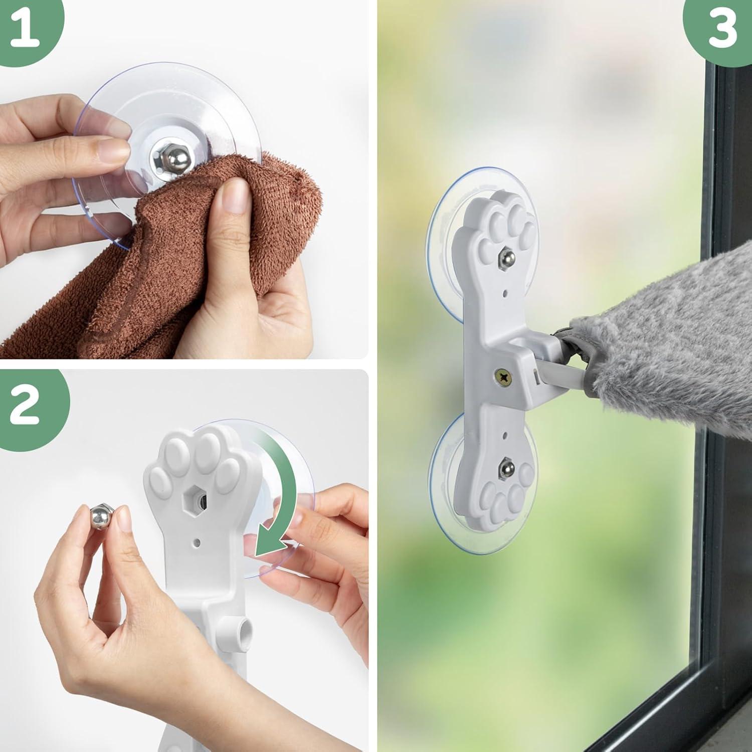 Tucker Murphy Pet™ Foldable Cat Hammock For Window - Cordless, Embeded Machine Washable Padded Bed, Robust Metal Frame - Cat Window Perch For Large Cats And Kittens (White Bolster Bed, Large)