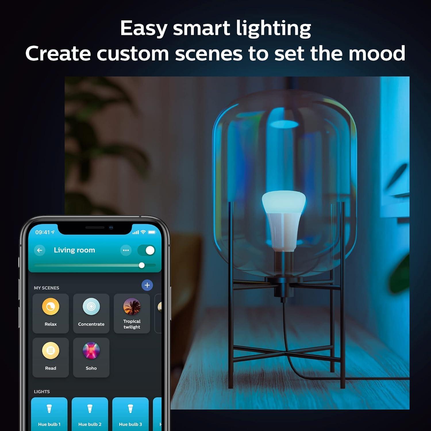 Philips Hue White & Color Ambiance A19 Bluetooth Smart LED Bulb - Multicolor