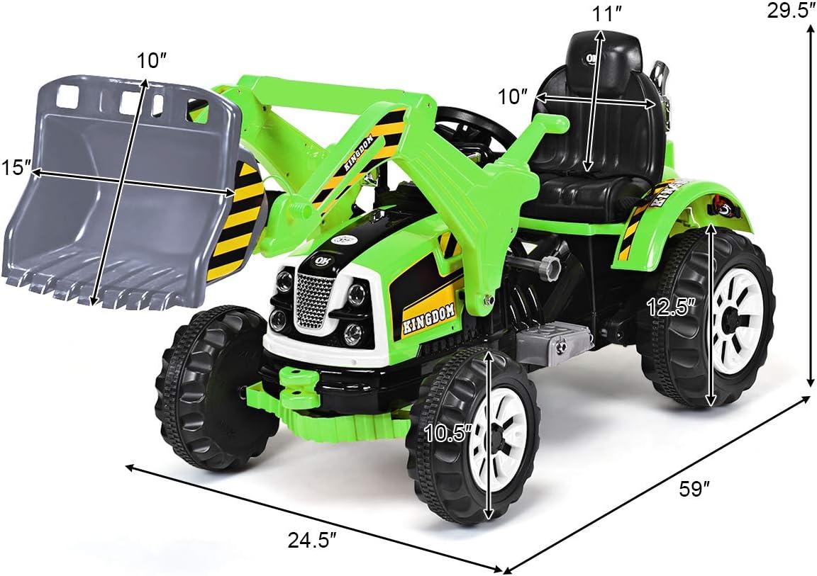 Costway Kids Ride On Excavator Truck 12V Battery Powered Front Loader Digger