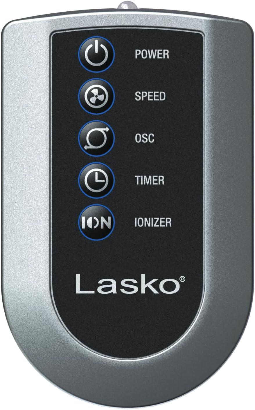 Lasko 36" Oscillating 3-Speed Tower Fan and Ionizer with Remote, Black, 2505, New