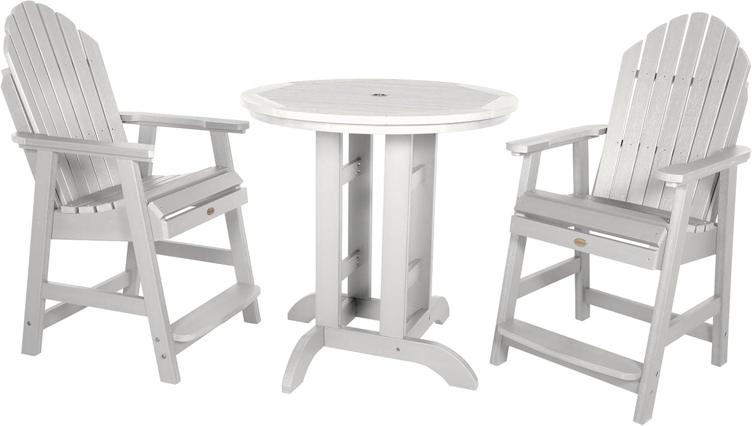 Highwood's 36" Round 3-pc Hamilton Dining Set - Counter Height, Outdoor, Eco-friendly, Synthetic Wood