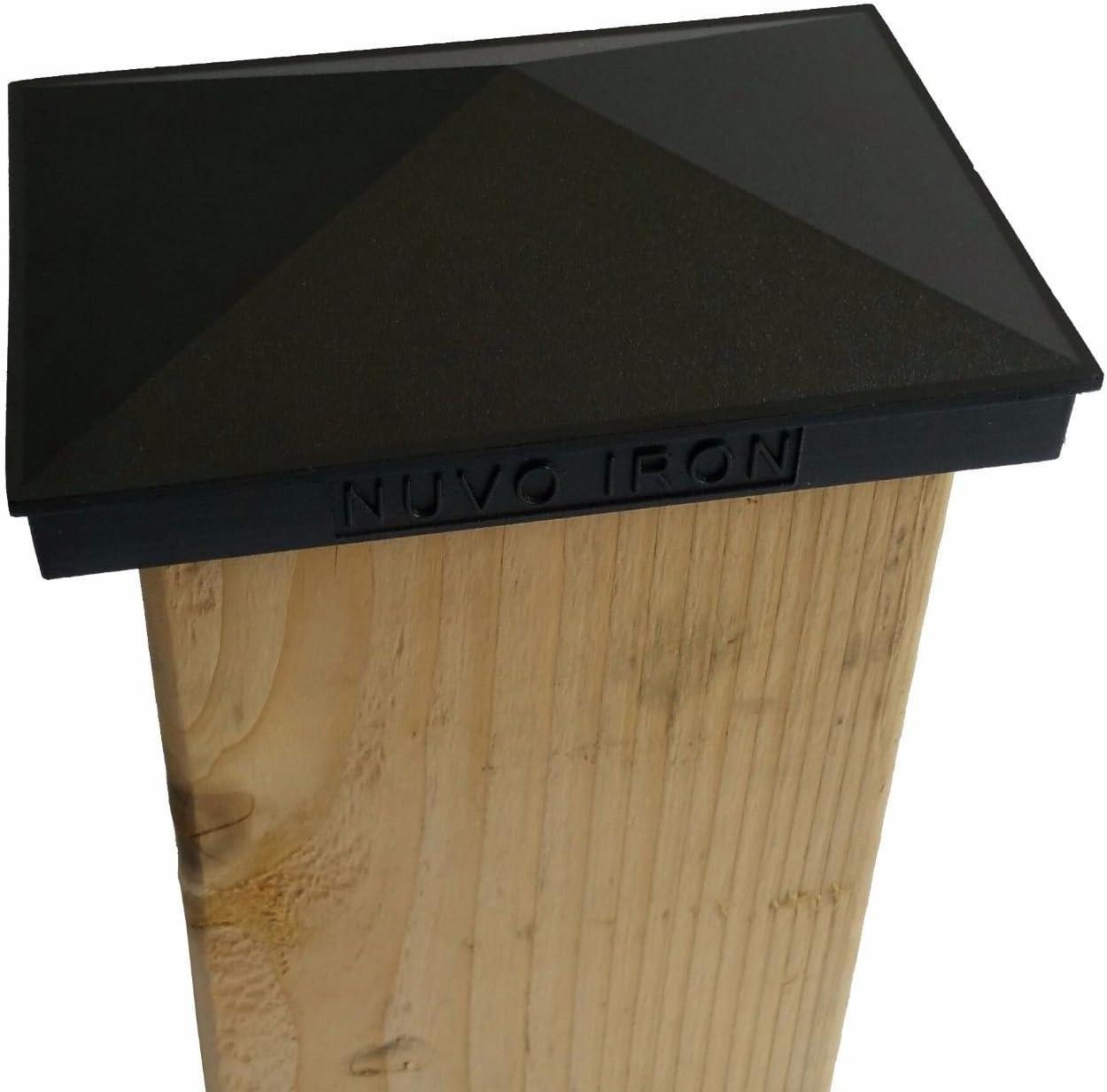 Nuvo Iron Decorative Pyramid Post Cap for 3.5" x 5.5" / 4" x 6" Posts - Black