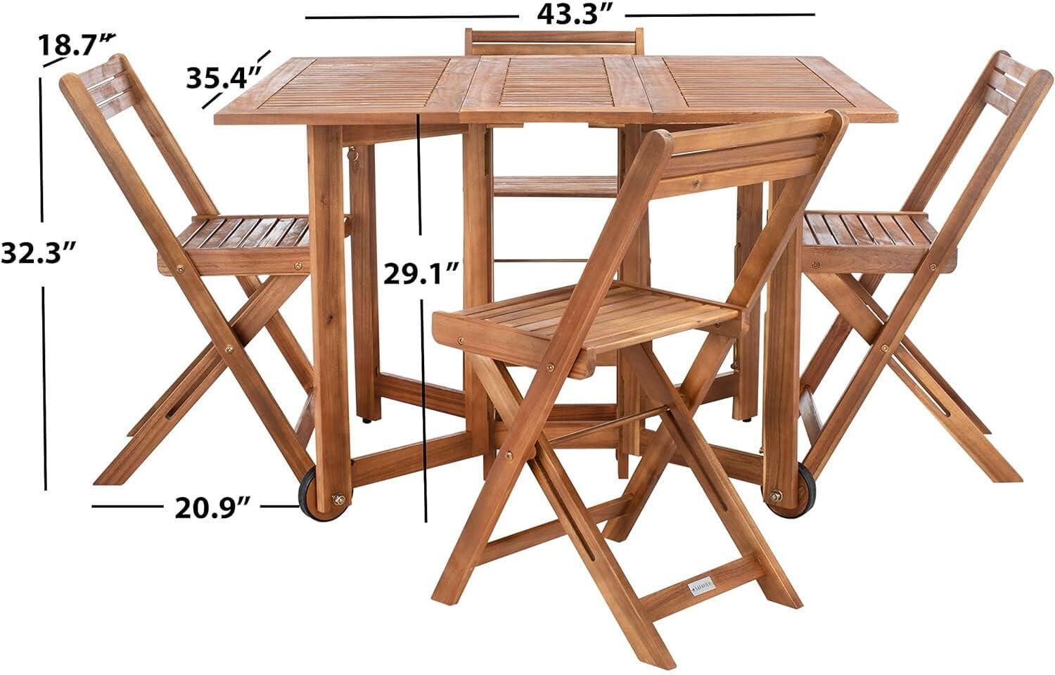 Arvin Table And 4 Chairs - Outdoor - PAT7001 - Natural - Safavieh