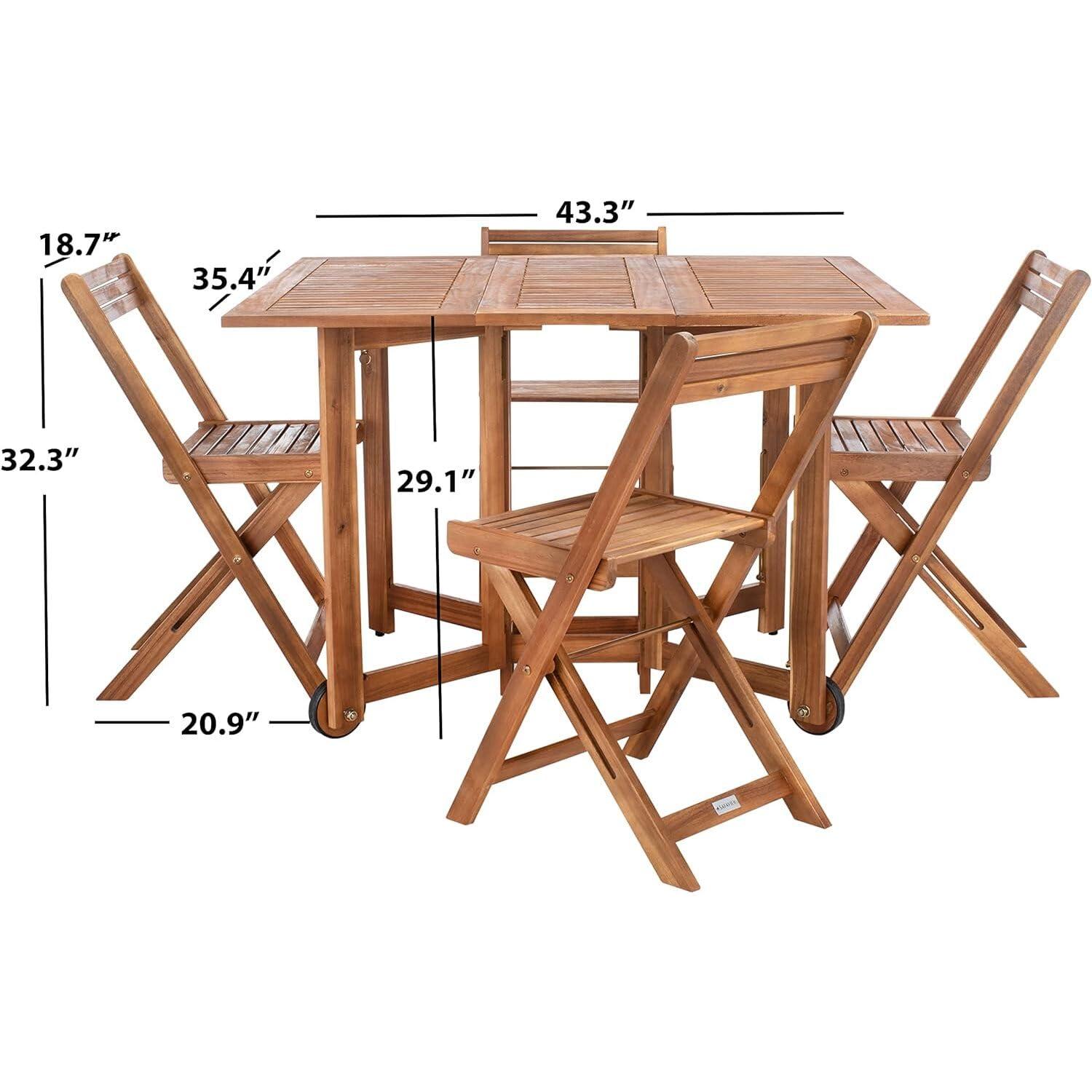 Arvin Table And 4 Chairs - Outdoor - PAT7001 - Natural - Safavieh