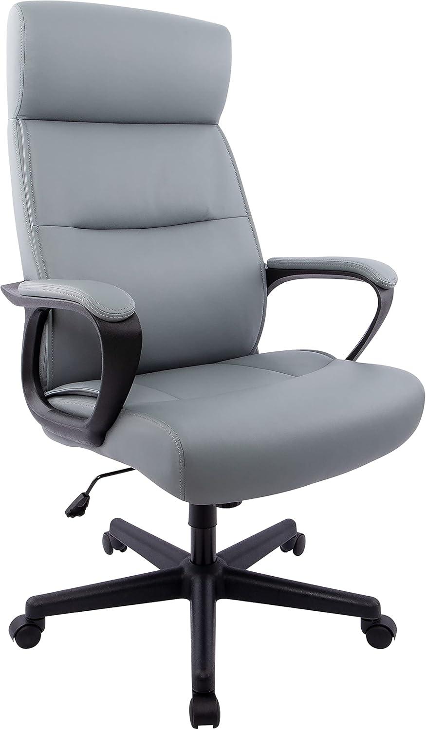 Staples Rutherford Ergonomic Faux Leather Swivel Executive Chair Gray (58677V)