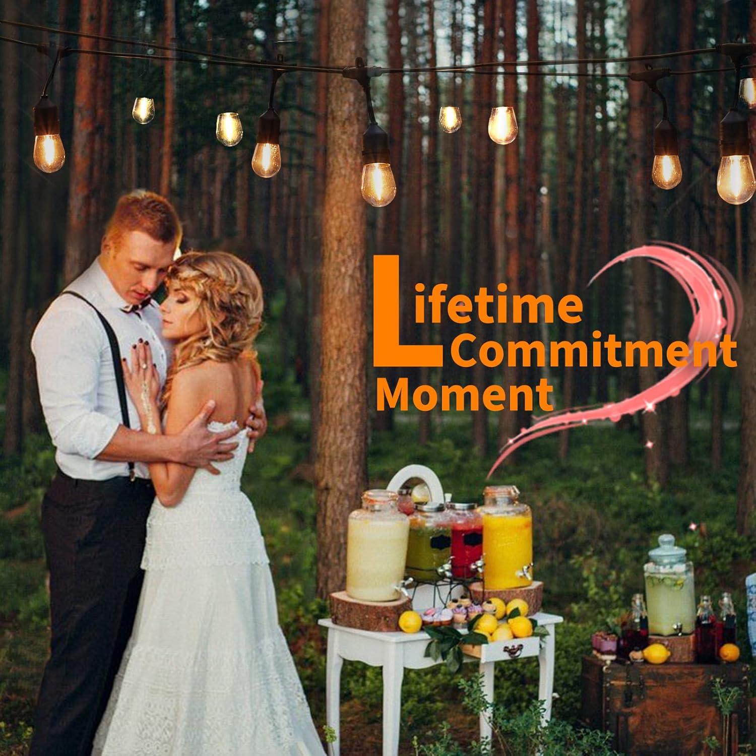 String Lights Outdoor - 34FT 15 LED Patio Lights, USB & Solar Powered Outdoor String Lights with 4 Lighting Mode, IP65 Waterproof Garden String Lights for Outside Cafe Yard Bistro, Warm White