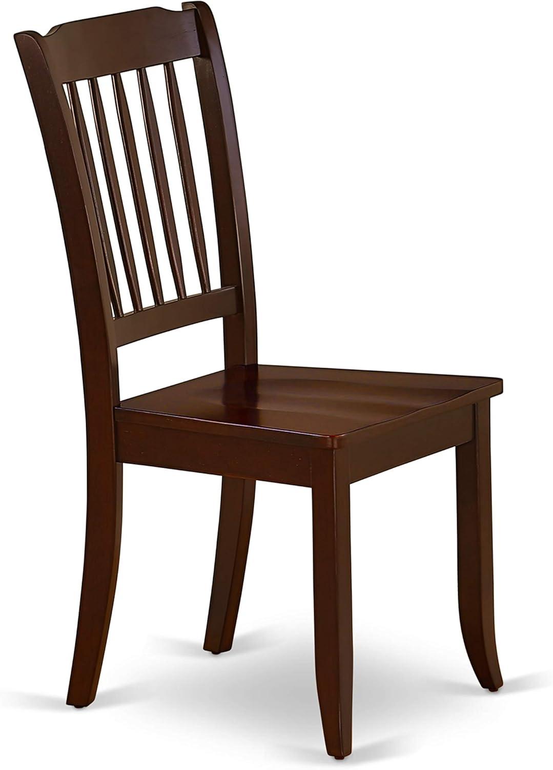 Danbury Vertical Slatted Back Chairs - Mahogany - Set of 2
