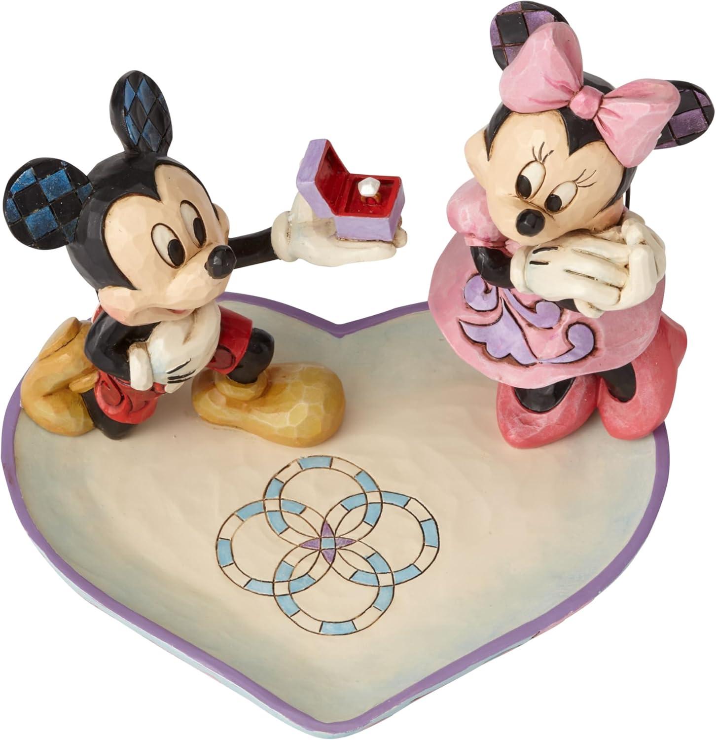 Jim Shore Jim Shore Disney Traditions Mickey& Minnie Proposal Ring Dish 5in H