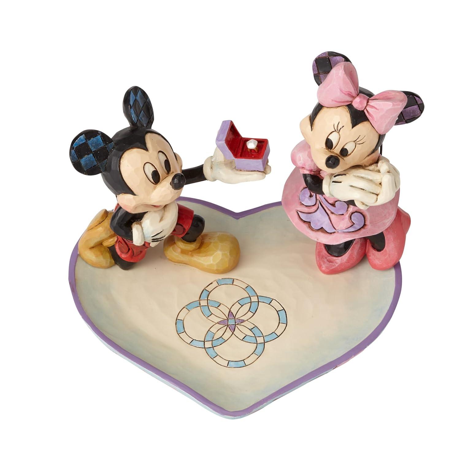 Jim Shore Jim Shore Disney Traditions Mickey& Minnie Proposal Ring Dish 5in H