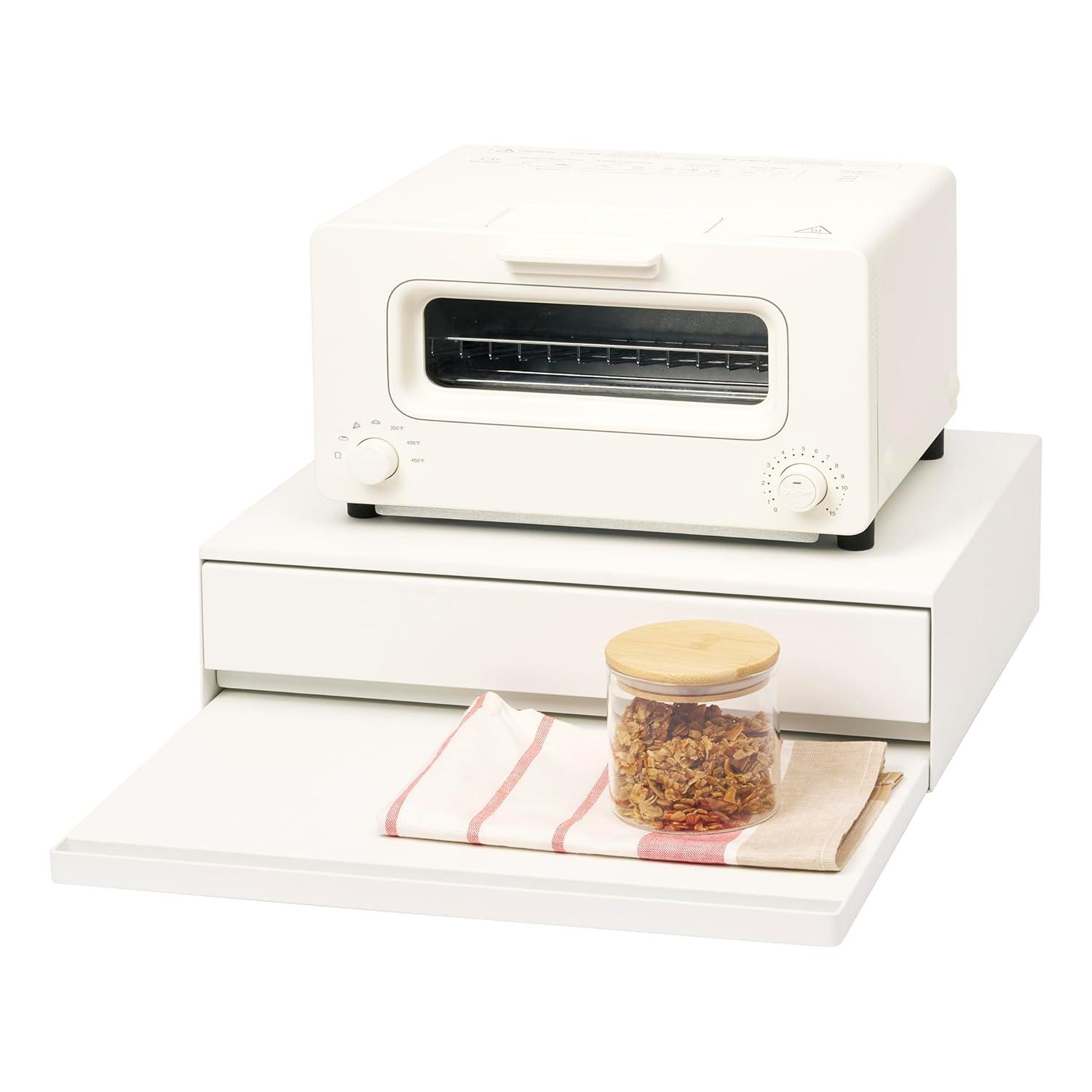 Yamazaki Home Yamazaki Home Countertop Drawer With Pull-Out Shelf, Steel, Holds 37 Lbs