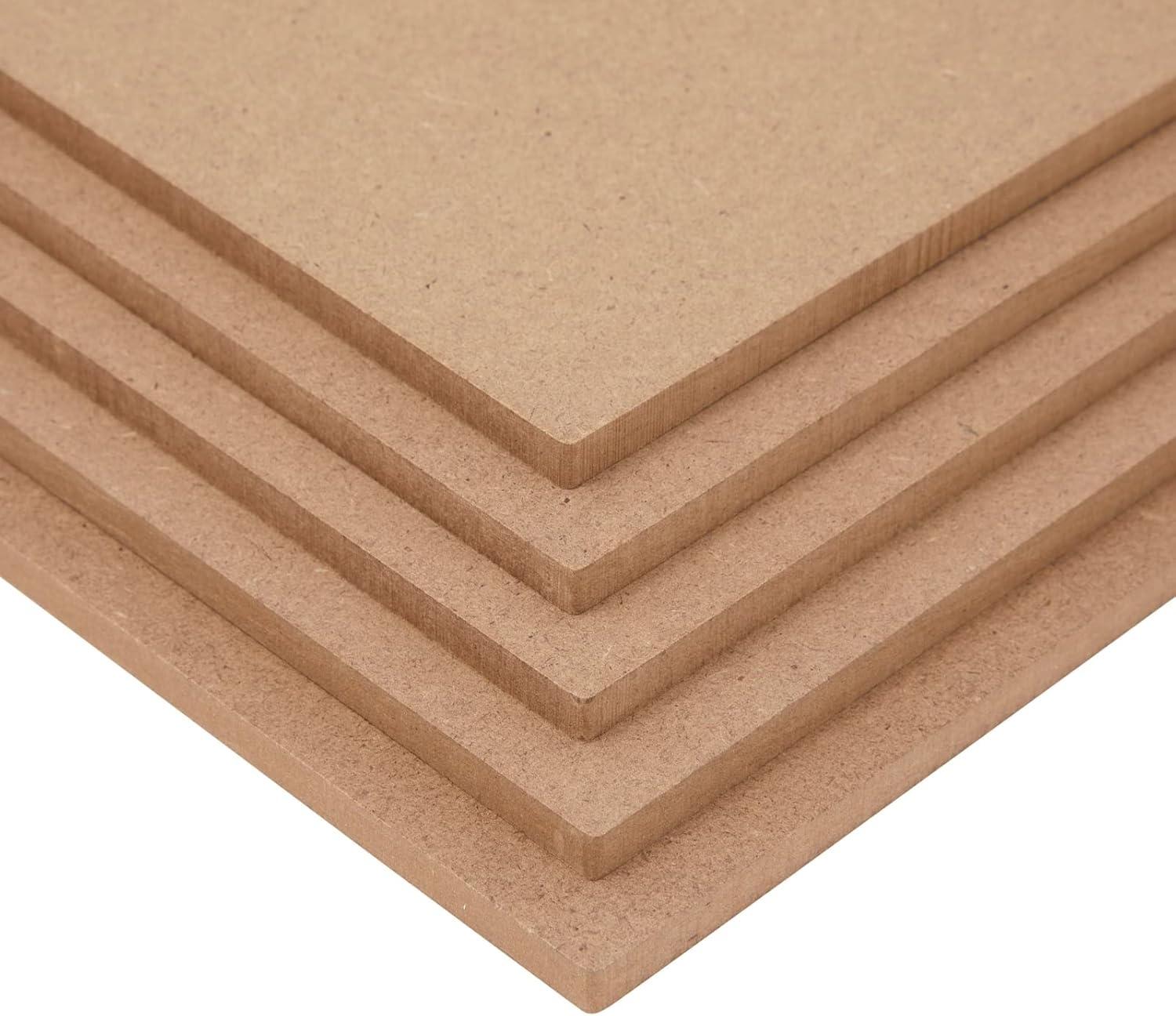 Bright Creations 20 Pack 12x12 MDF Boards, 1/4 Thick Wood Panels for DIY Arts and Crafts, Painting, Engraving