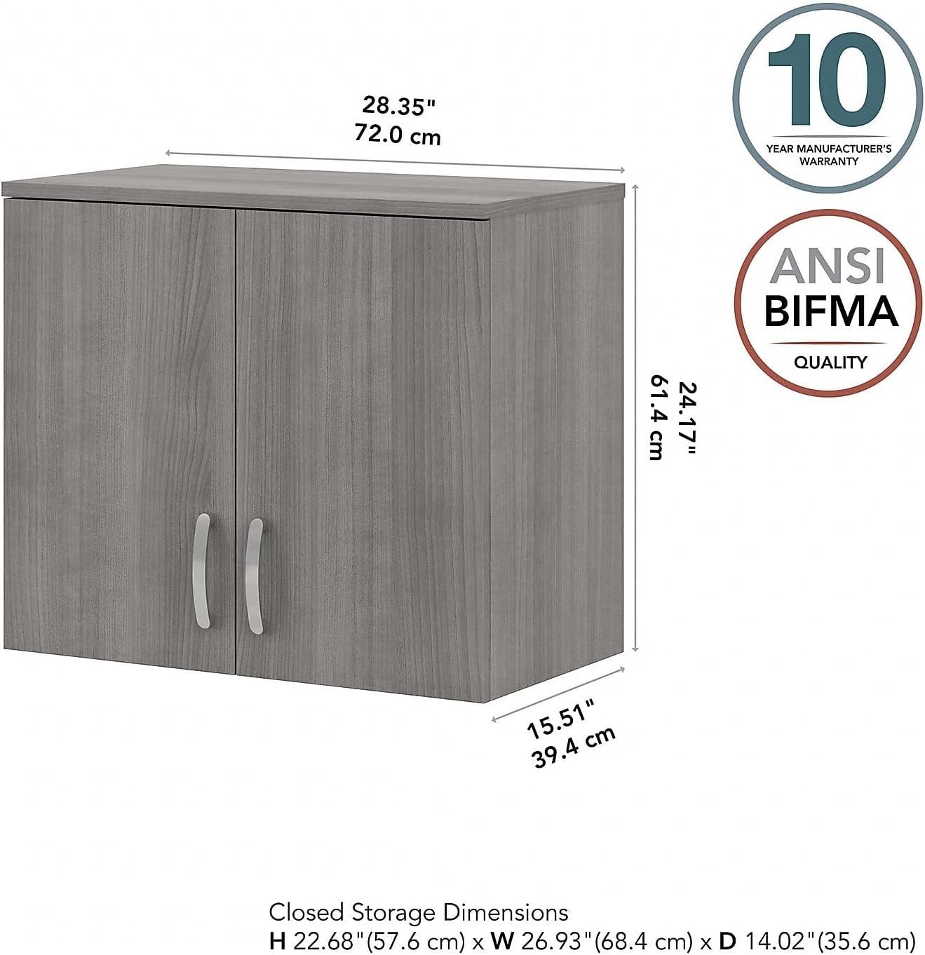 Platinum Gray Adjustable 2-Shelf Office Wall Cabinet