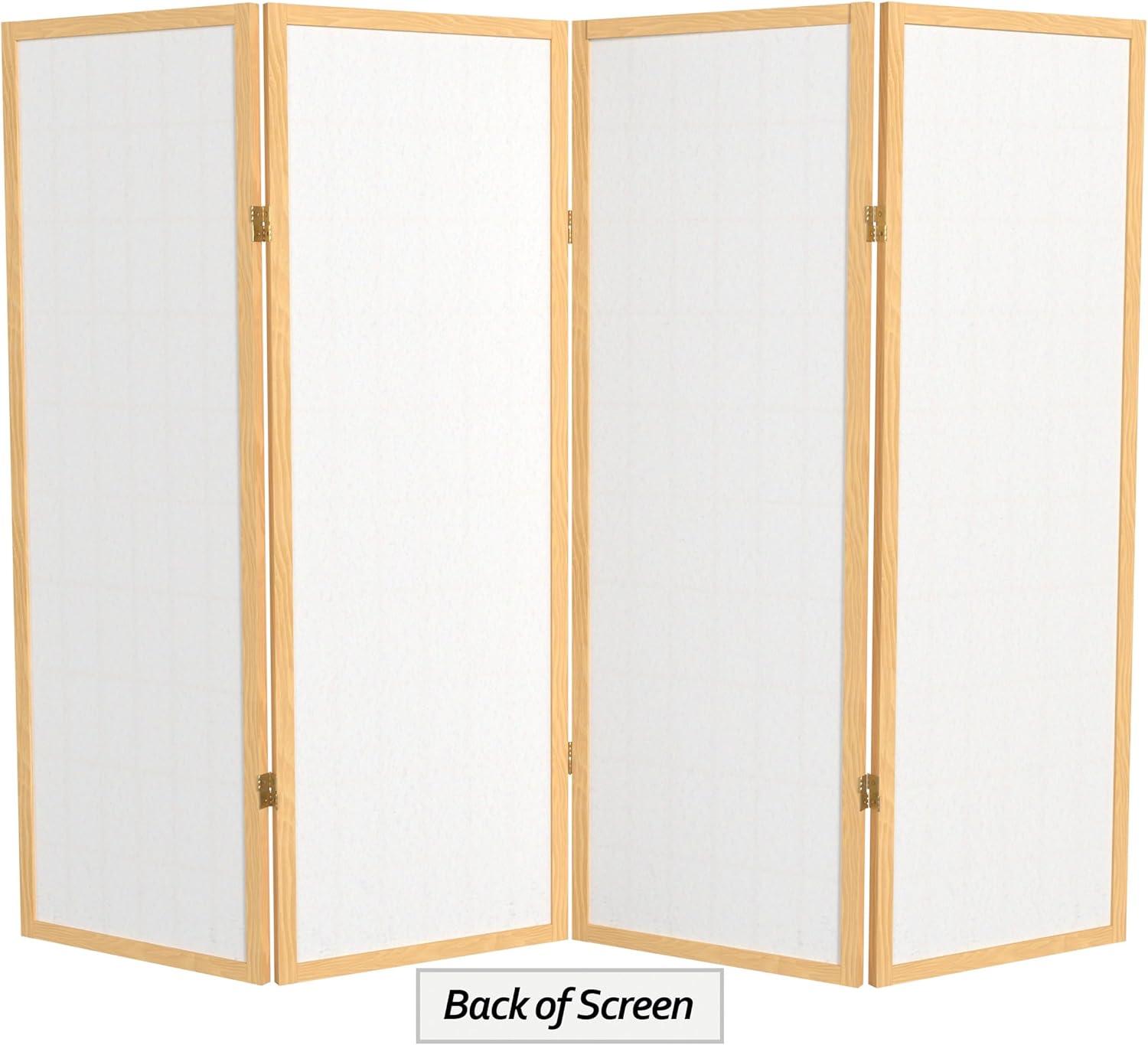 4 ft. Tall Window Pane Shoji Screen - Natural (4 Panels)