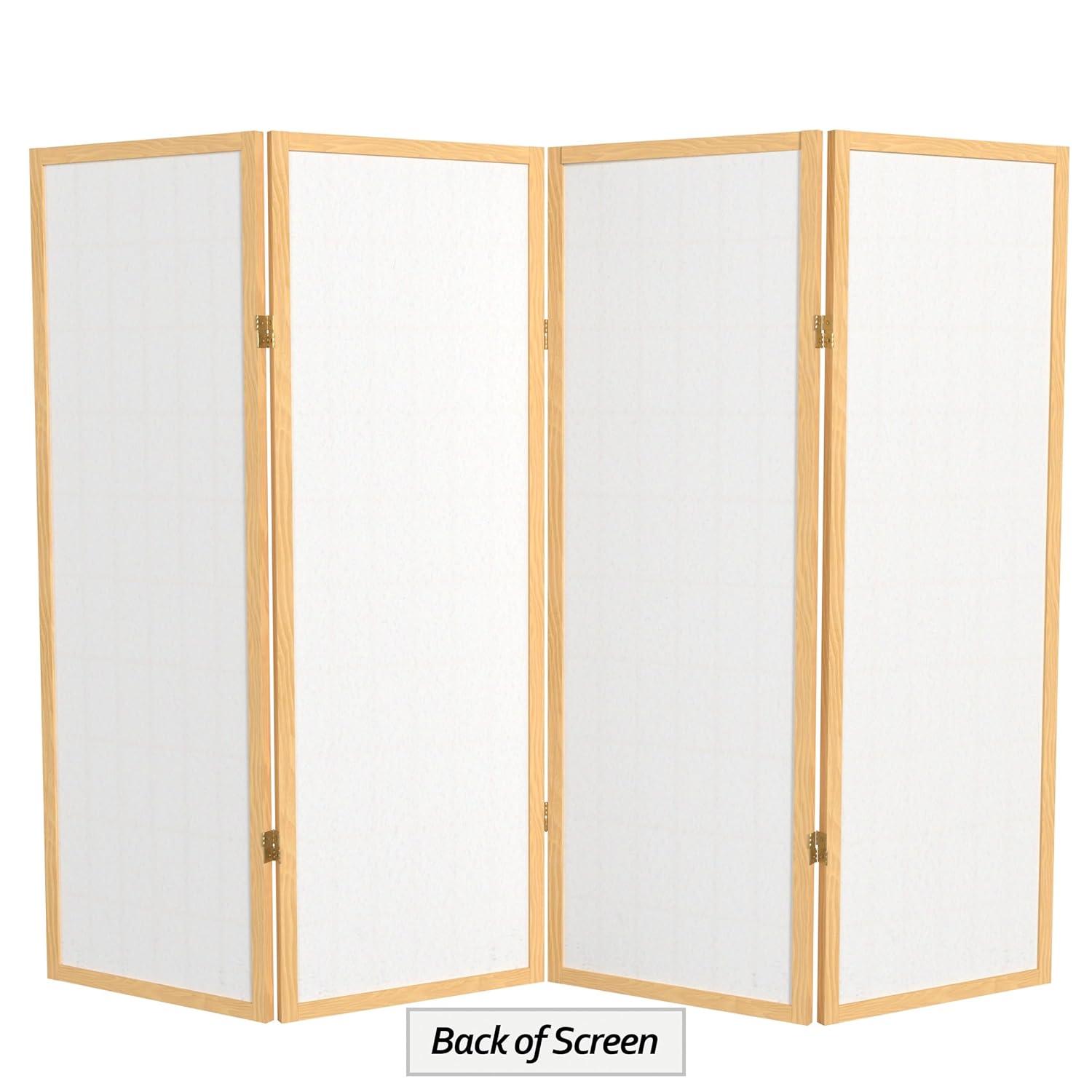 4 ft. Tall Window Pane Shoji Screen - Natural (4 Panels)