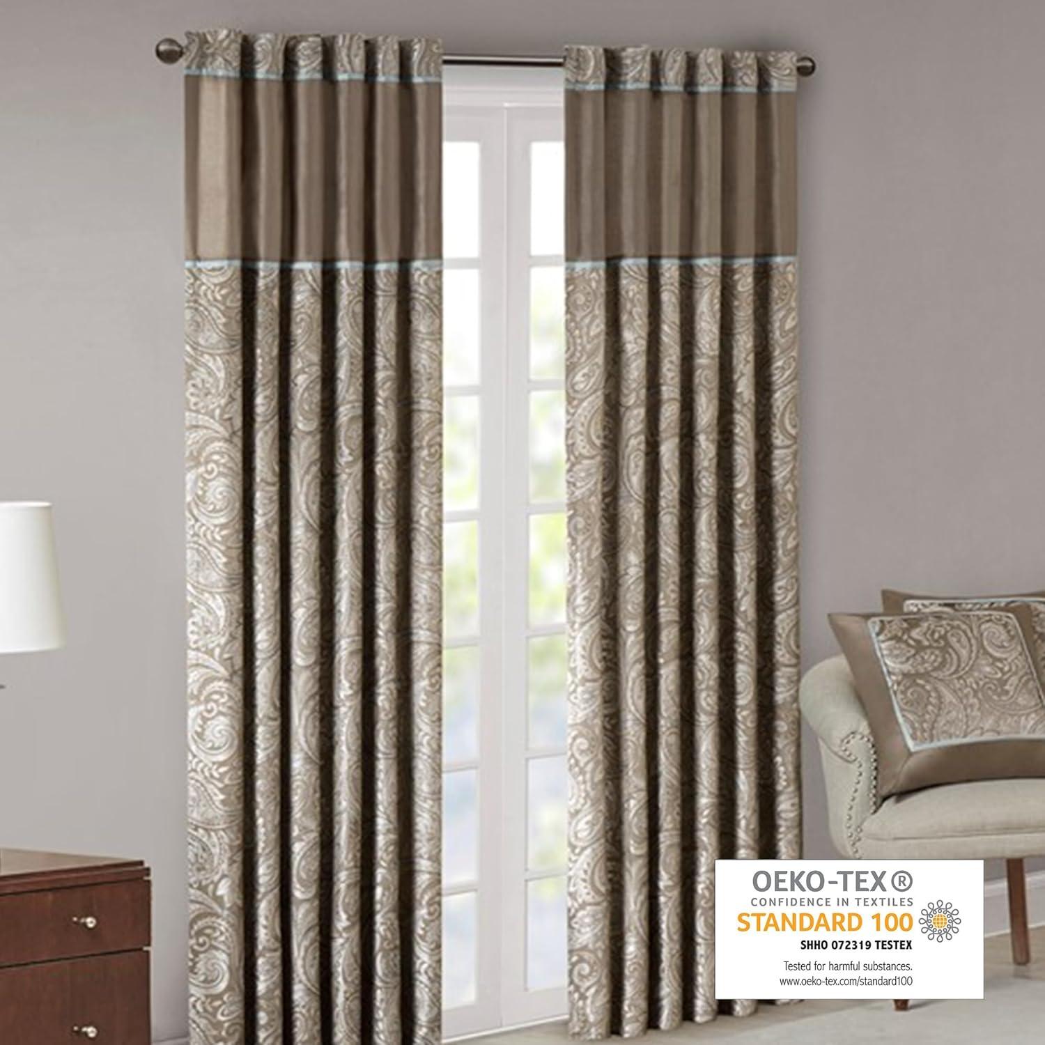 Aubrey Jacquard Curtain Panel Pair (Set of 2)