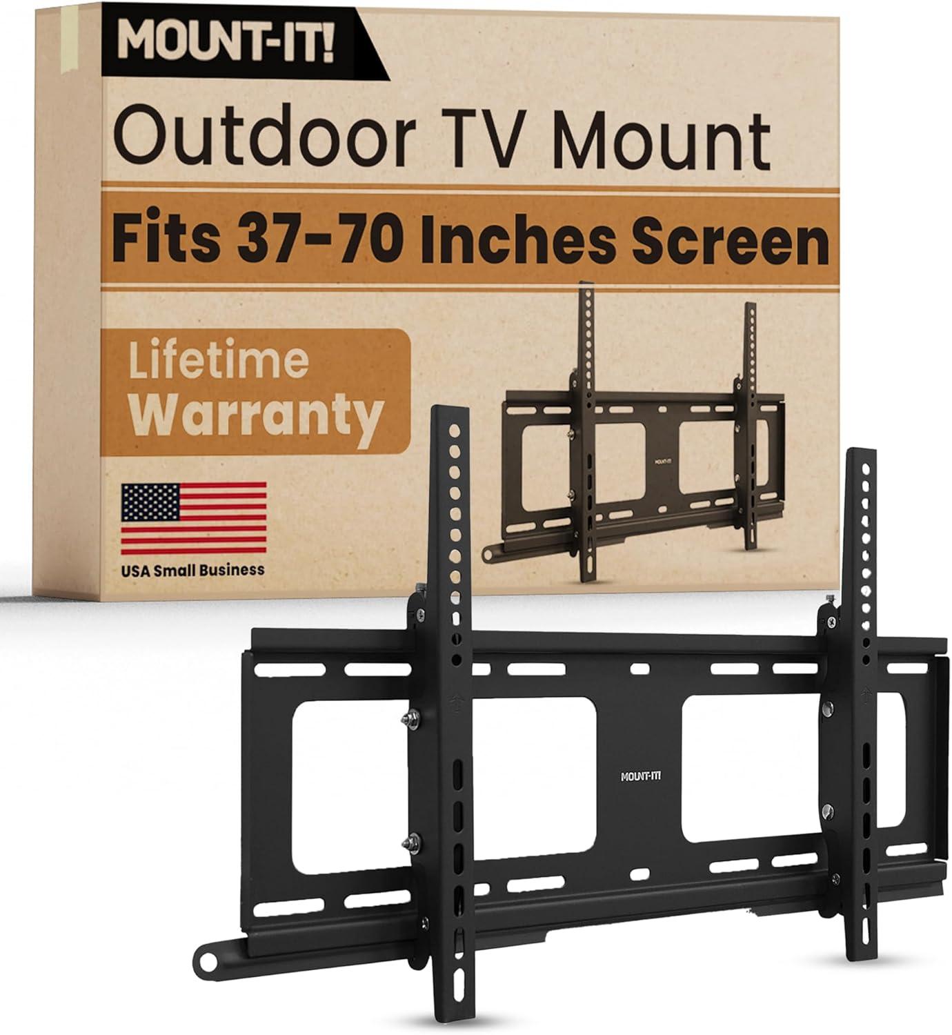 Mount-it Mount-It Weatherproof TV Wall Mount | Lockable & Tilting 2.1 Low Profile Fits 37 - 80 In. Tvs