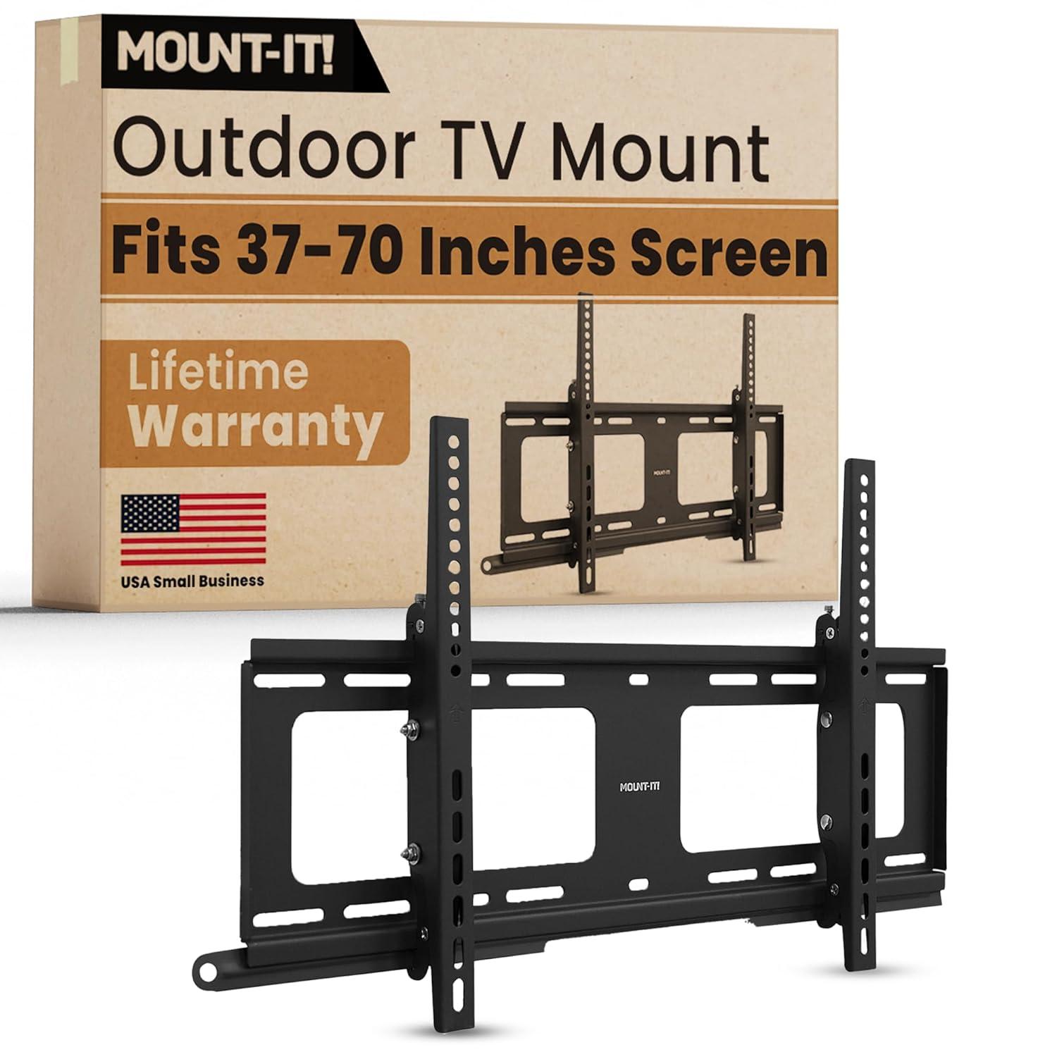 Mount-it Mount-It Weatherproof TV Wall Mount | Lockable & Tilting 2.1 Low Profile Fits 37 - 80 In. Tvs