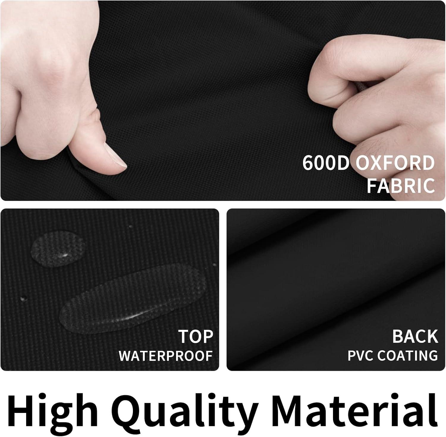 600D Heavy Duty Patio Furniture Cover, Outdoor Rectangular Table And Chair Set Cover, Waterproof Outdoor Sectional Set Cover (110"L X 84"W X 28"H, Black)