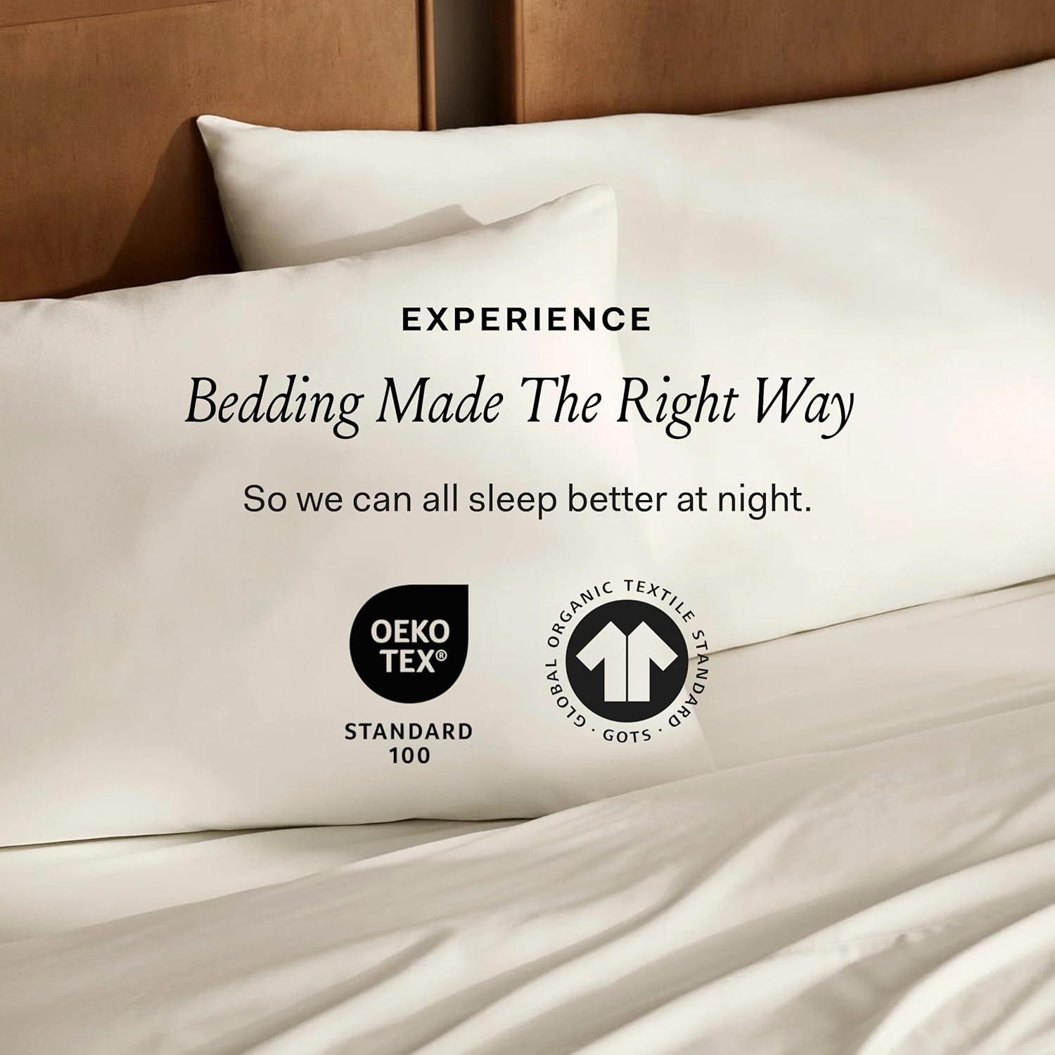 BOLL & BRANCH Signature Hemmed Sheet Set - Twin, White - Luxury 100% Organic Cotton - Includes 1 Flat, 1 Fitted, 2 Pillowcases - Buttery Soft