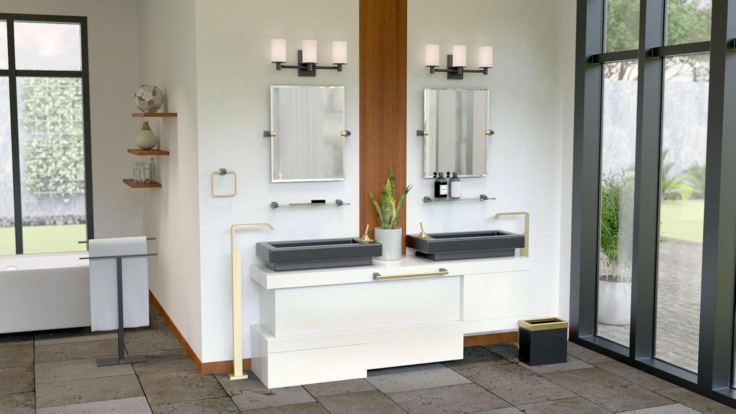 A-Line 24" Gold and Black Wall Mounted Towel Bar