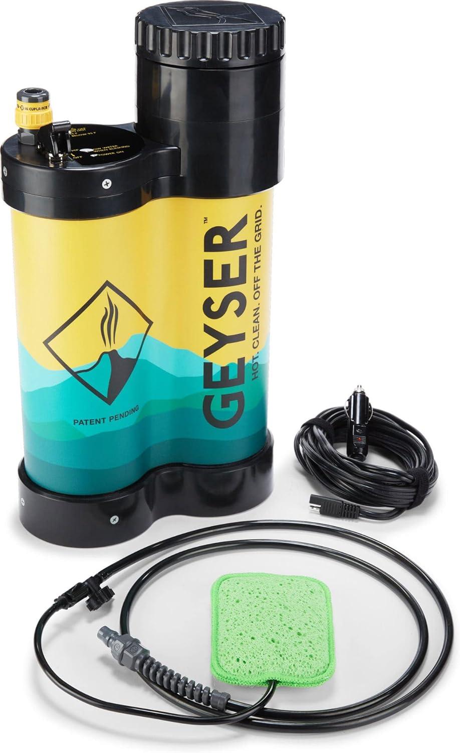 Geyser System Portable Shower & Cleaning Kit with Optional Electric Heater for Camping, Overlanding, & Outdoor Recreation