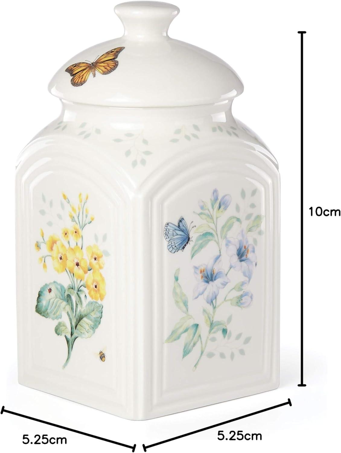 Butterfly Meadow White Ceramic Kitchen Canister Set