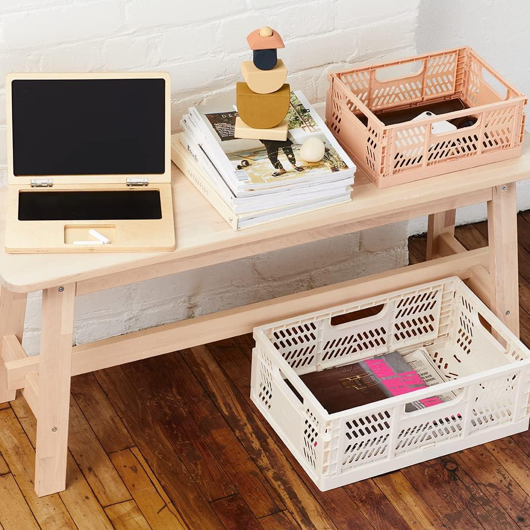 3 Sprouts modern folding crate - cream - large