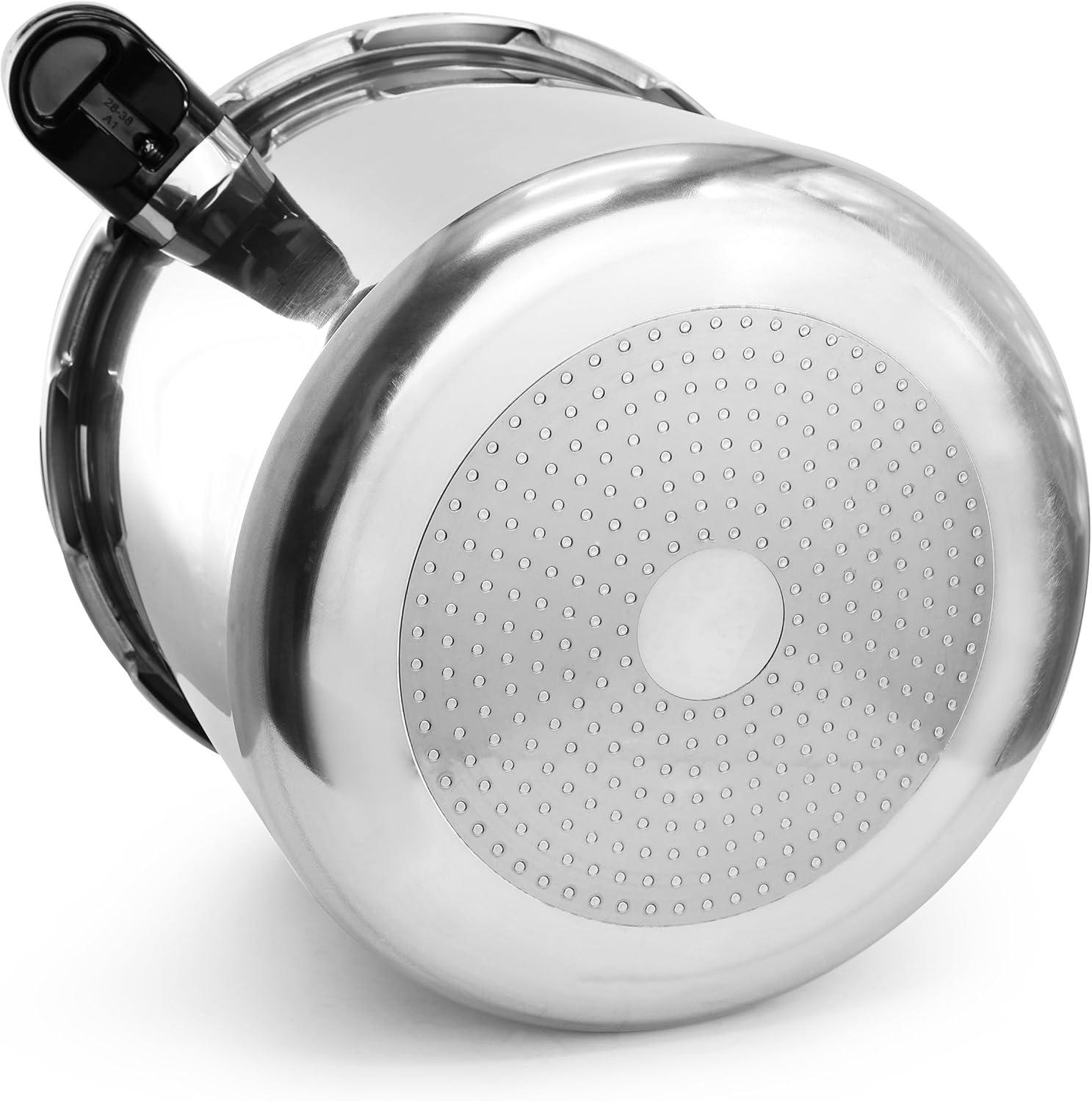 MegaChef 24qt Large Aluminum Stovetop Pressure Cooker/Canner for Induction and Gas Stove-Tops Silver