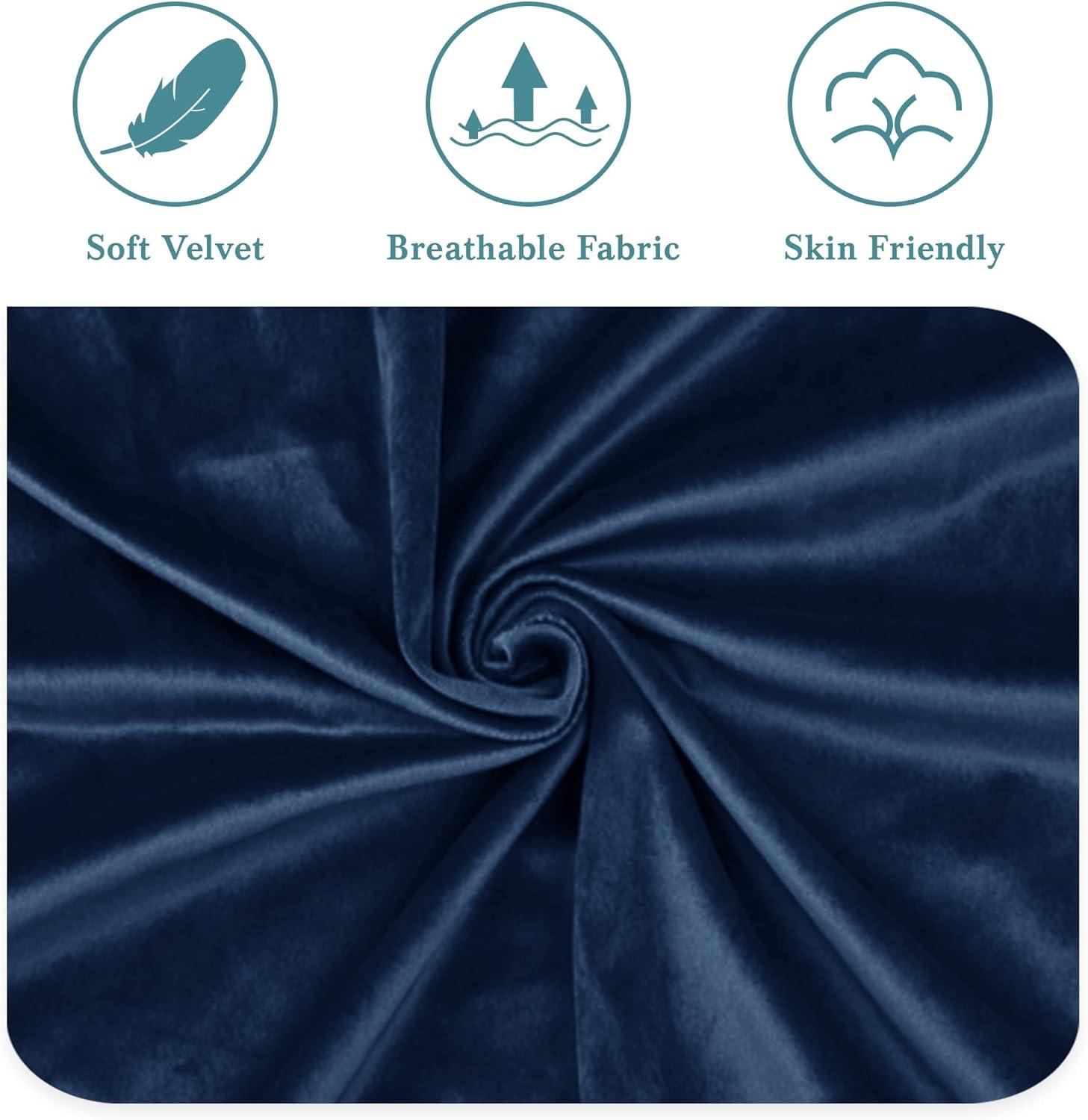 BizChair Queen Upholstered Platform Bed with Vertical Stitched Wingback Headboard, Slatted Mattress Foundation, No Box Spring Needed, Navy Velvet