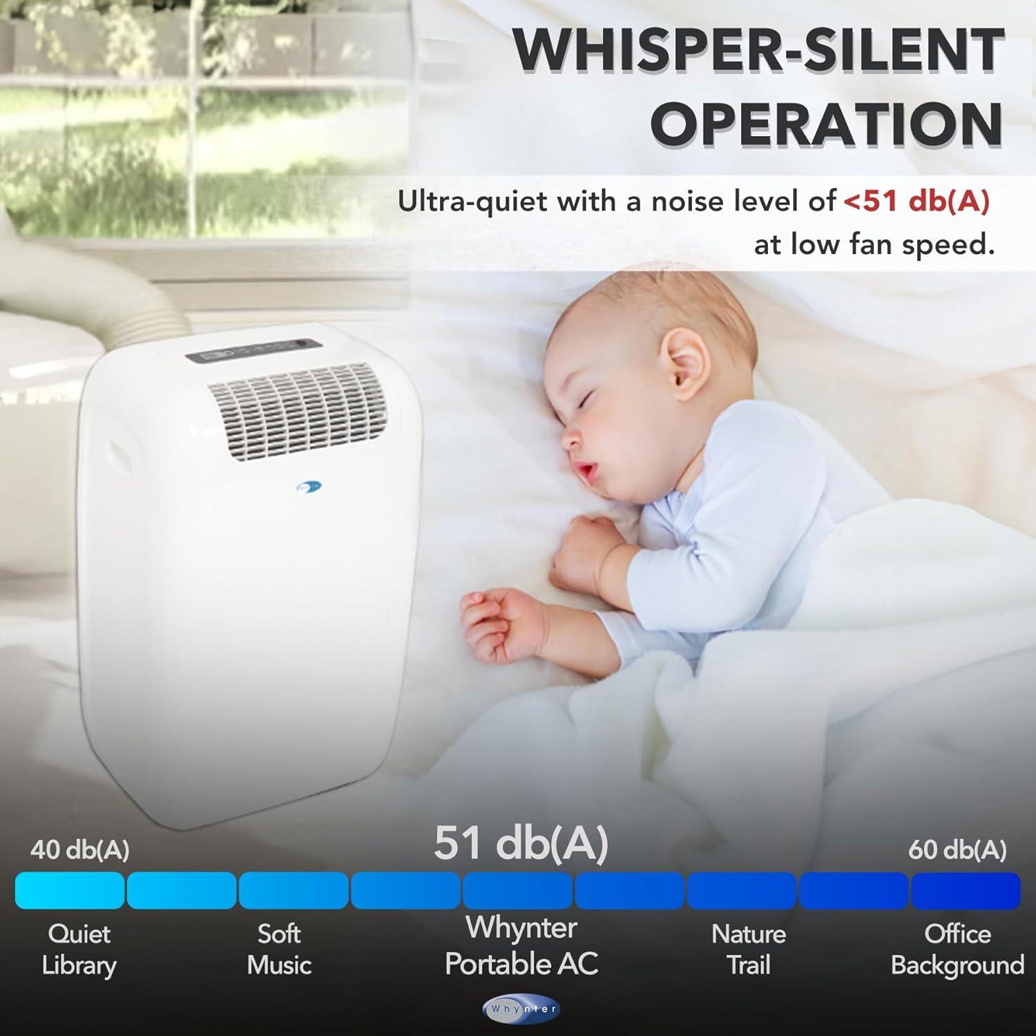 Whynter Cool Size 10000 BTU Compact Portable Air Conditioner: ARC-101CW, 3 Speeds, 100-300 sq. ft., Dehumidification Mode