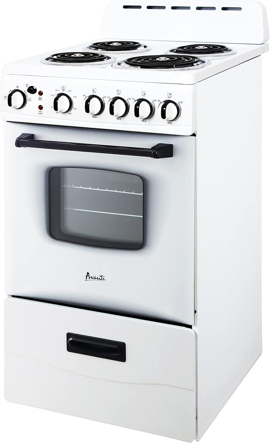 Avanti 20" Electric Range Oven with Framed Glass Door, in White (ERU200P0W)