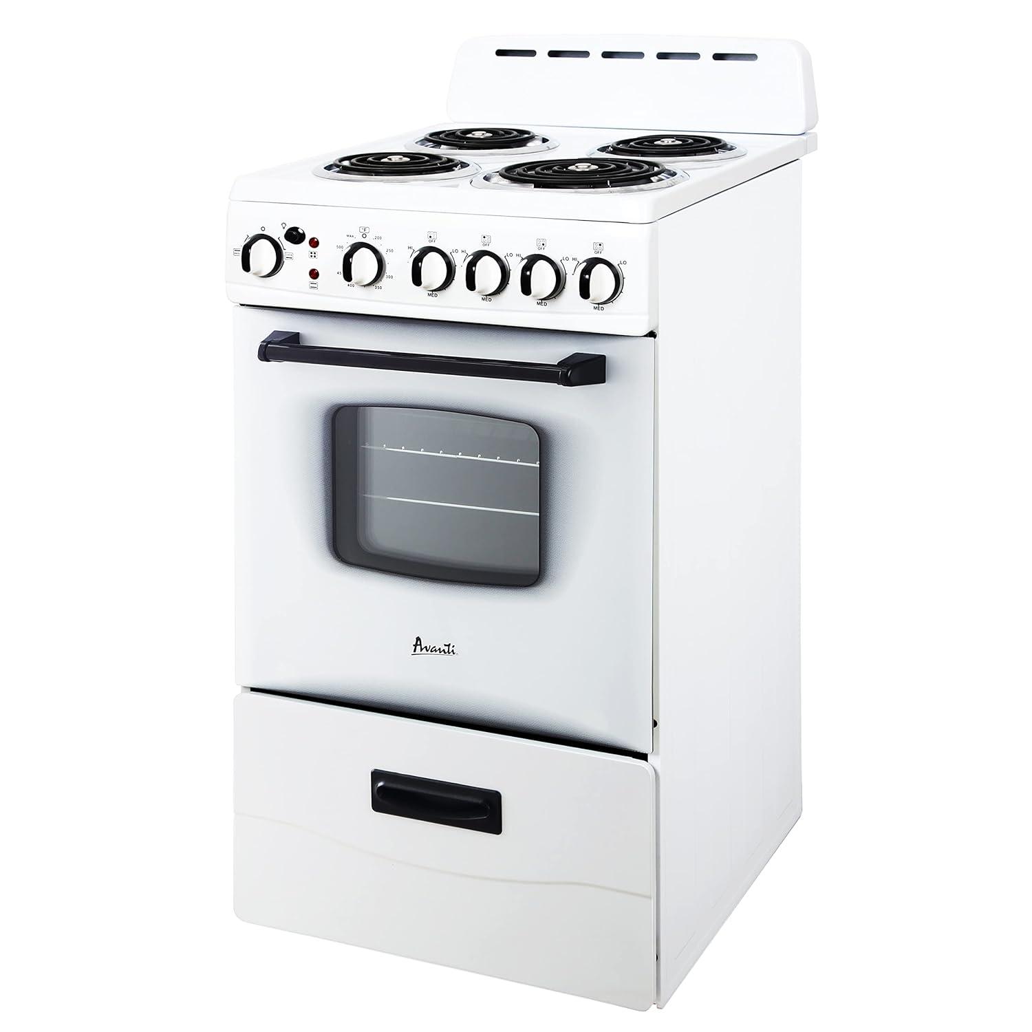 Avanti 20" Electric Range Oven with Framed Glass Door, in White (ERU200P0W)