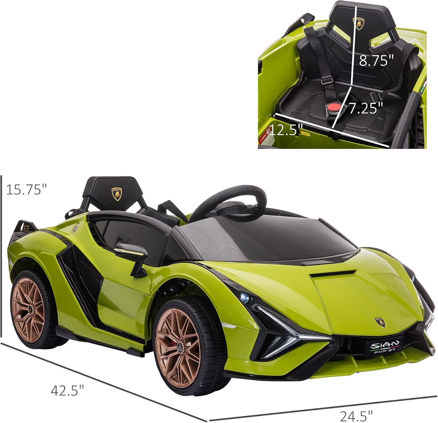 Green 12V Lamborghini SIAN Licensed Electric Ride-On Car