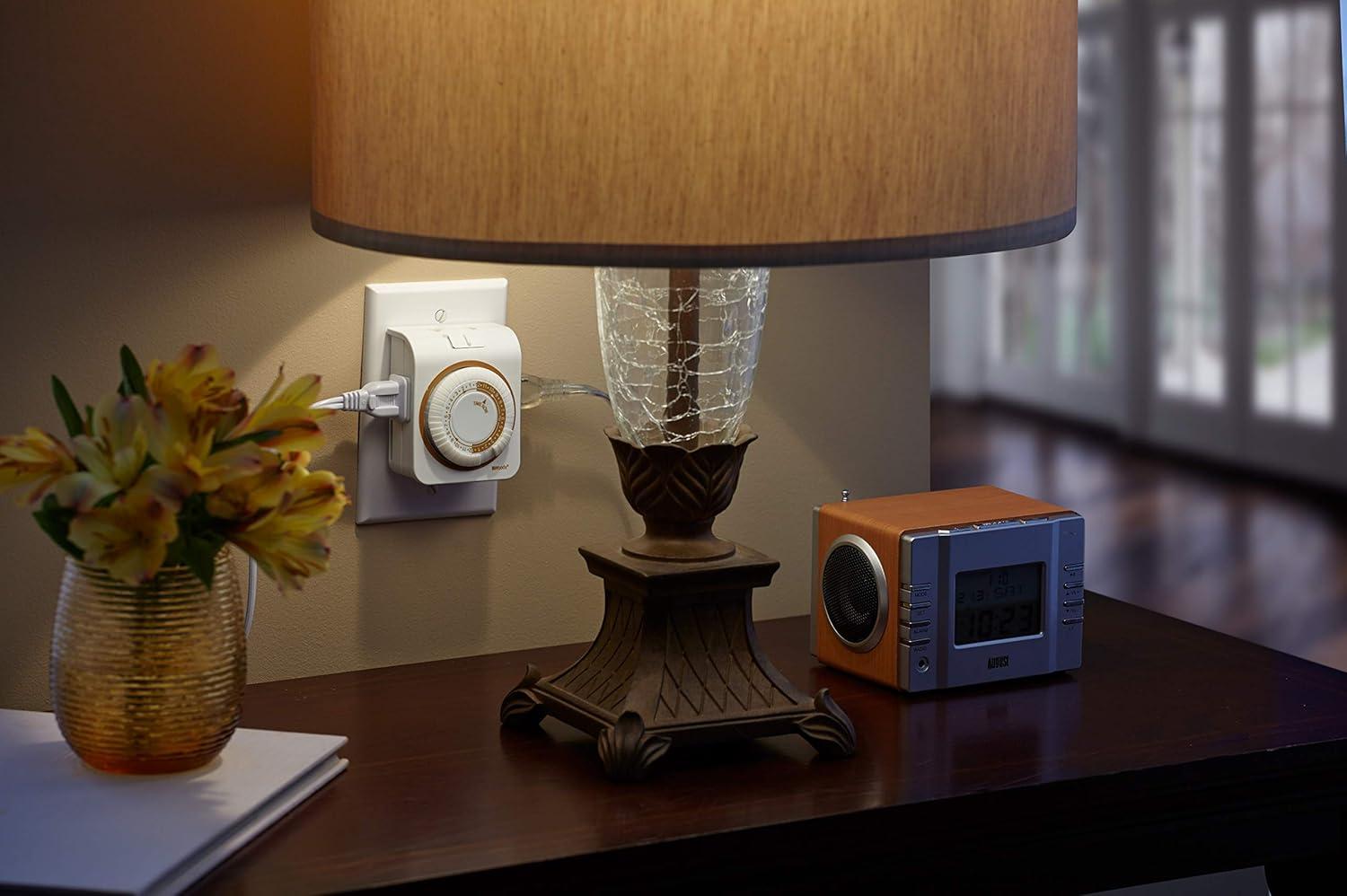 Woods White Indoor Mechanical 24-Hour Lamp Timer