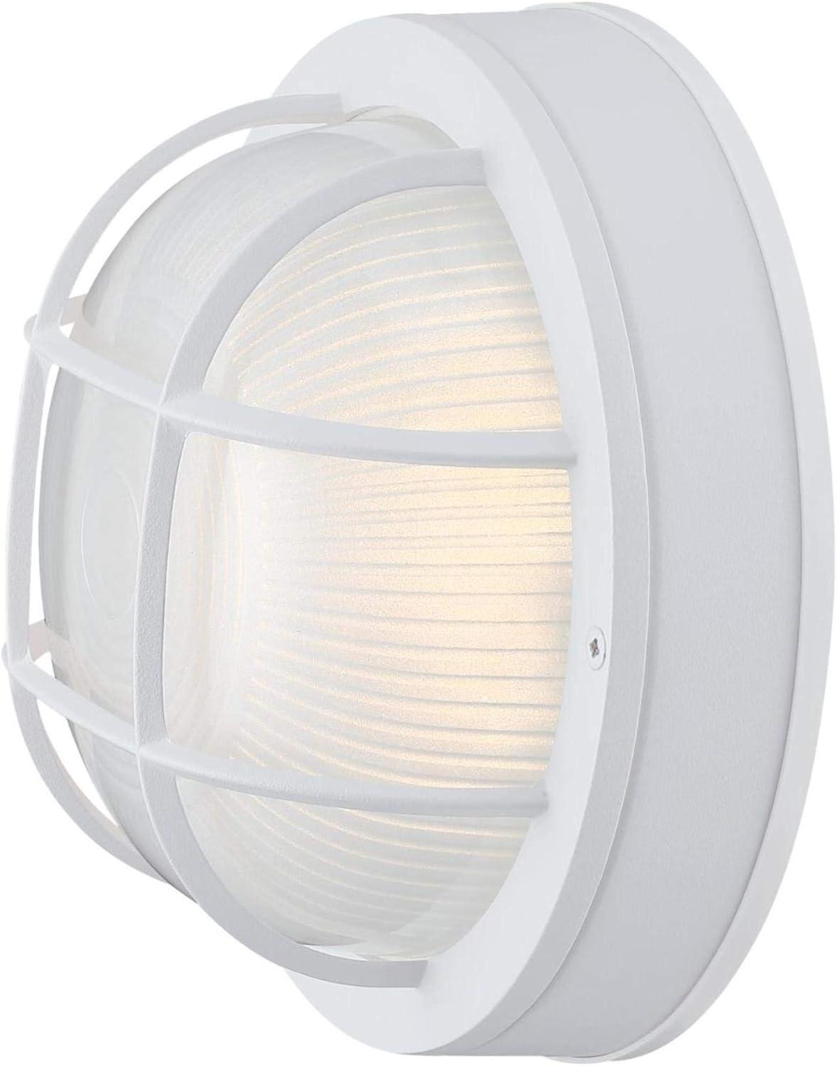 Westinghouse Westinghouse Lighting 6113900 Traditional One-Light Dimmable LED Outdoor Wall Light, Textured White Finish, White Glass