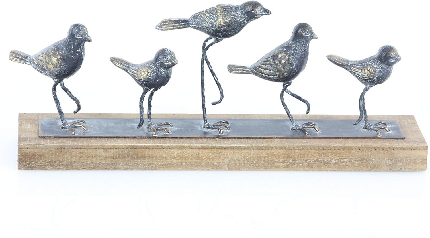 Classic 18" Gray Metal Bird Tabletop Sculpture