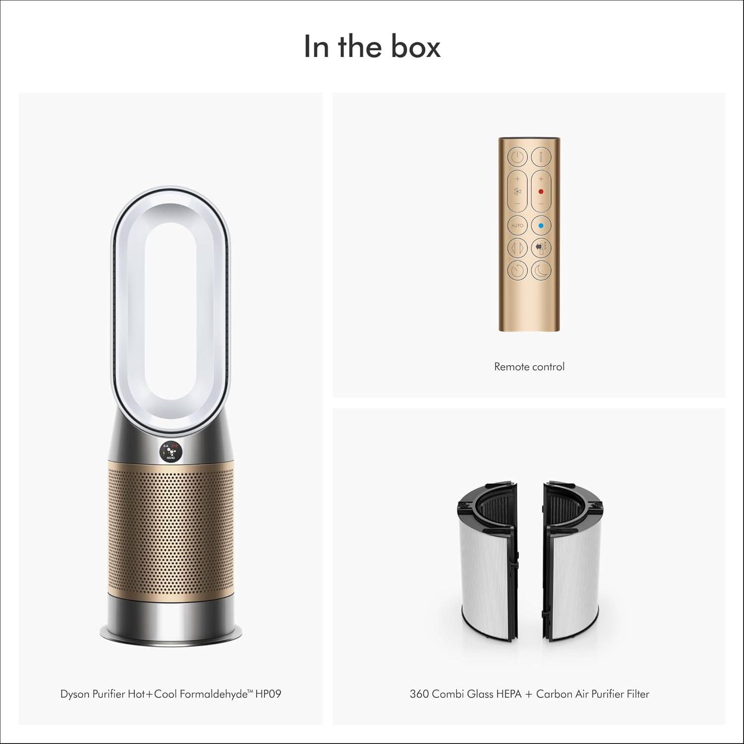 Dyson Dyson Hp09 Purifier Hot + Cool Formaldehyde Purifying Fan, White/gold