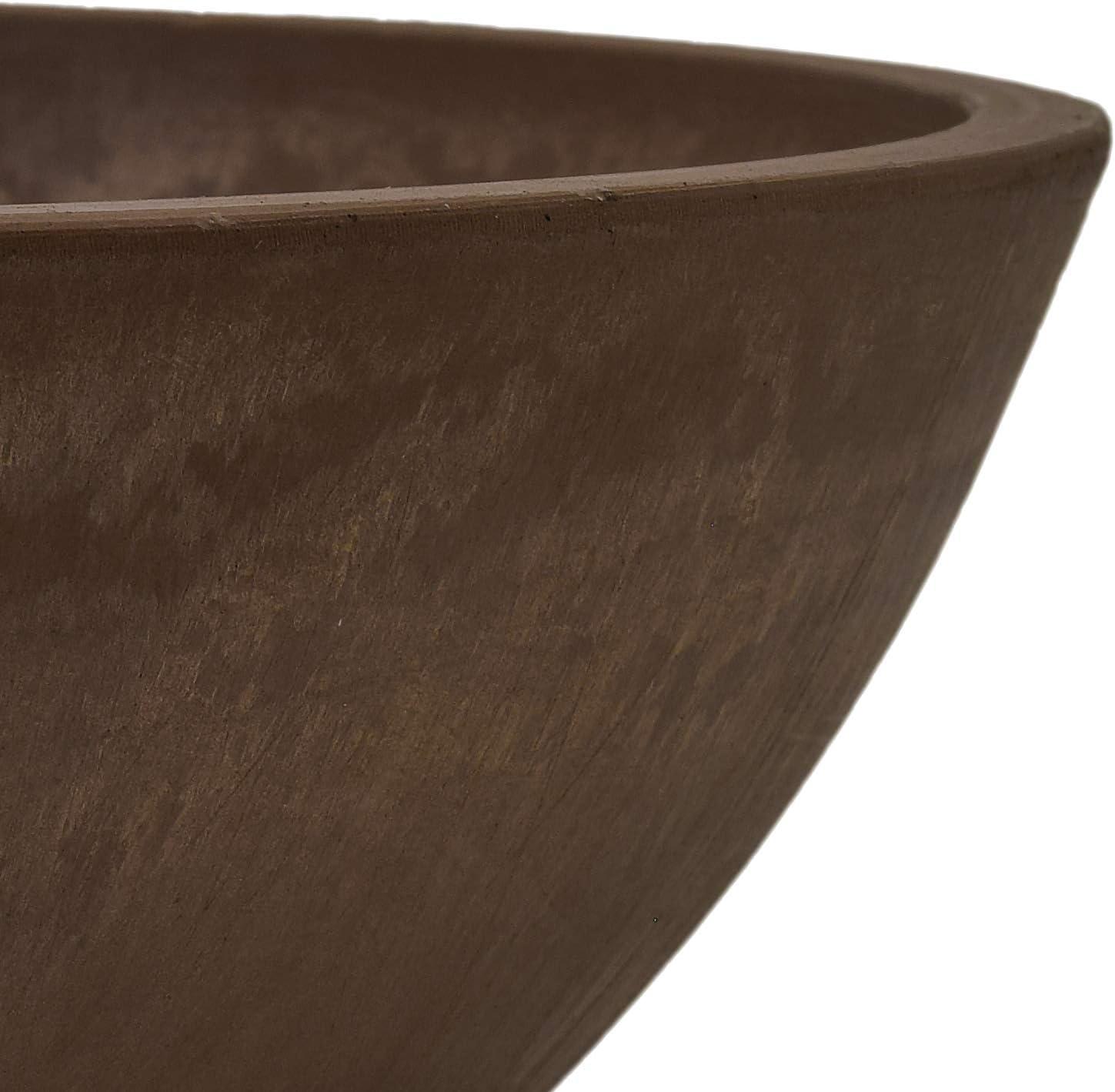 Eco-Friendly Modern Chocolate Garden Bowl 10-inch for Indoors & Patio