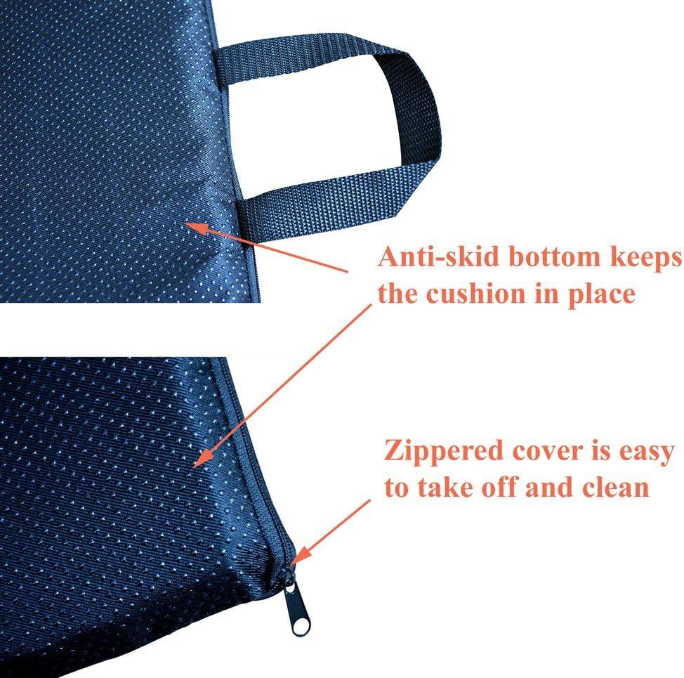 Black and Blue Orthopedic Gel Seat Cushion with Handle