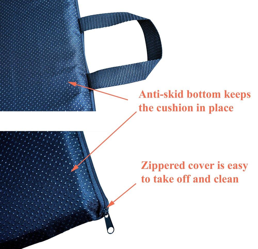 Black and Blue Orthopedic Gel Seat Cushion with Handle