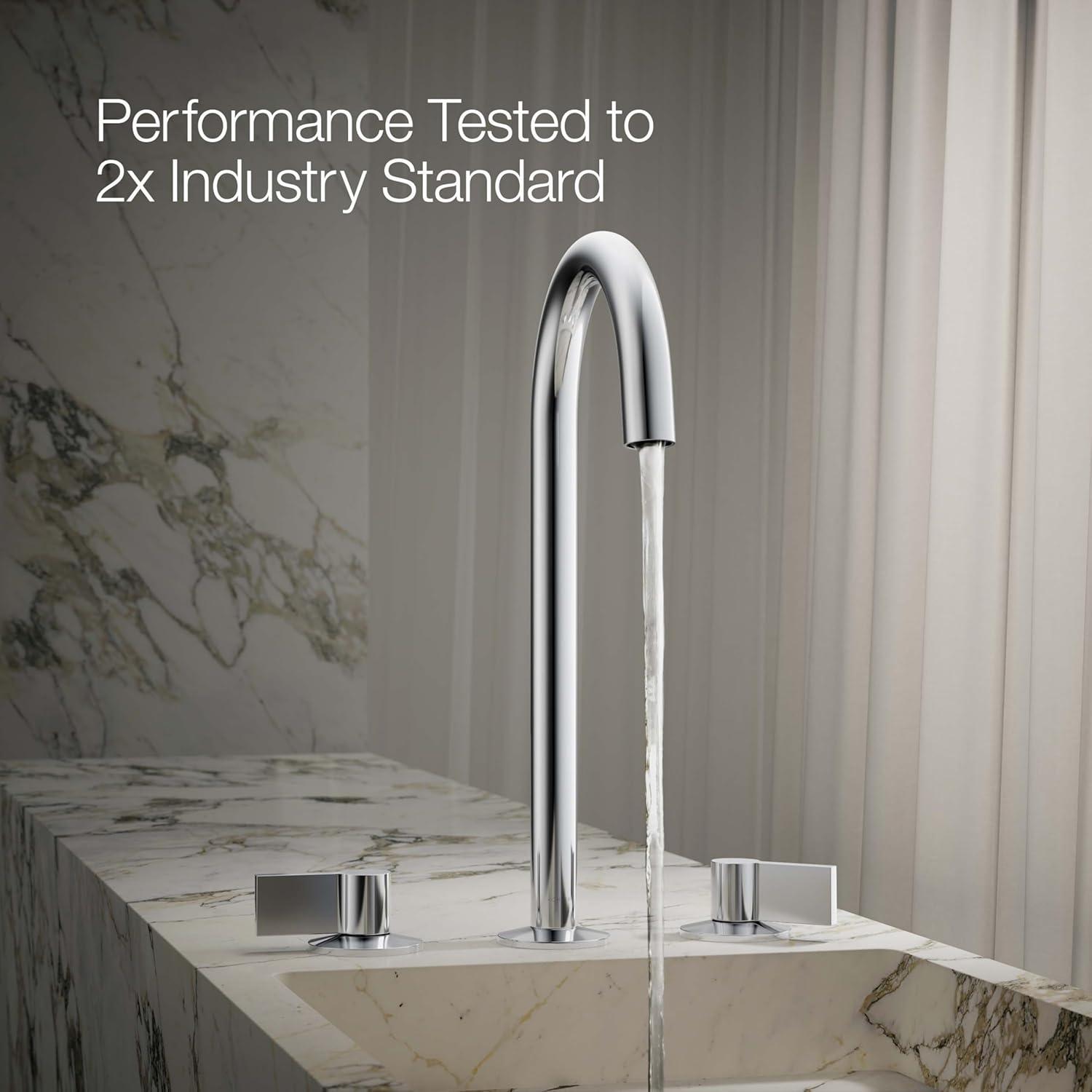 Polished Chrome Modern Sink Faucet Spout with Laminar Flow Aerator