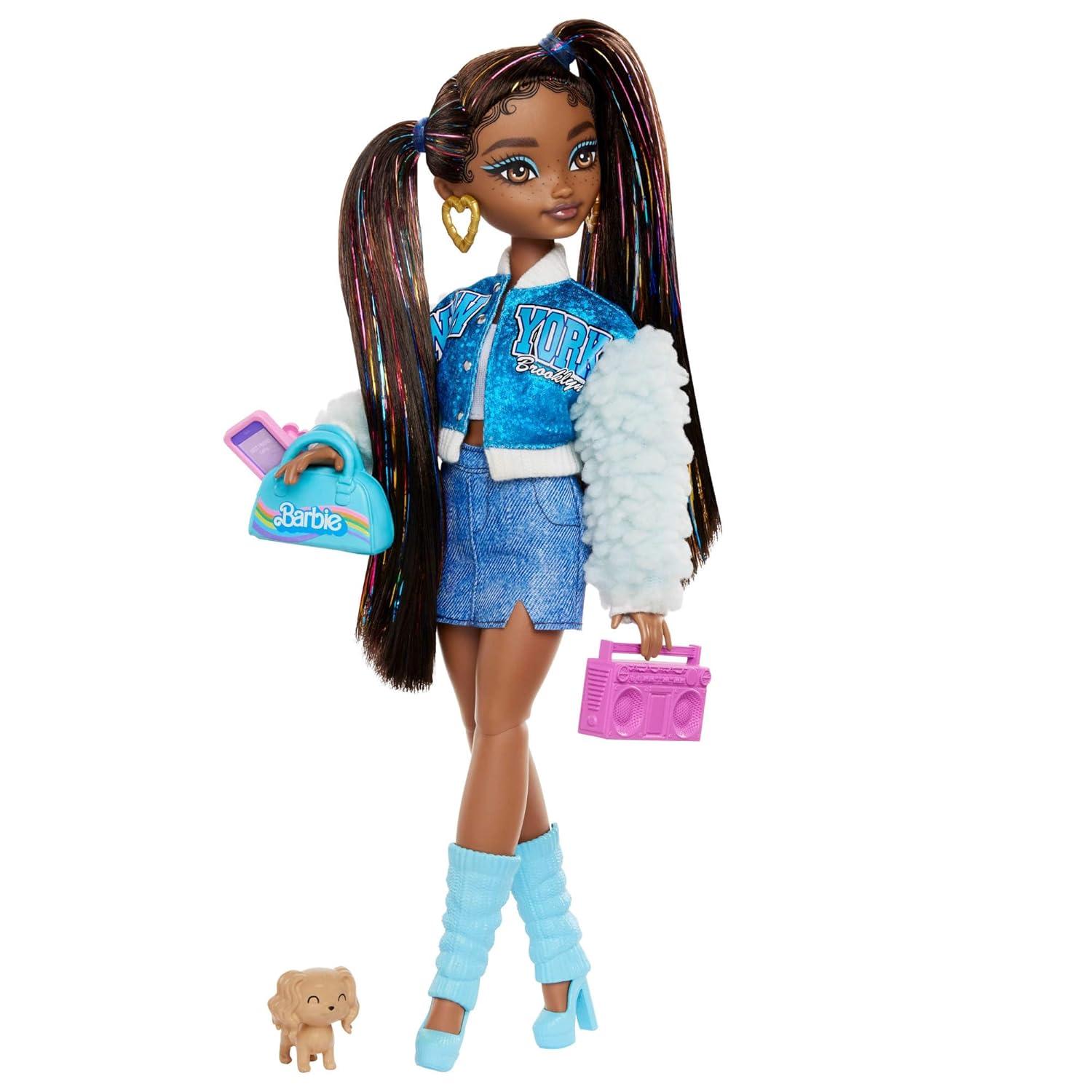 Barbie 12.7" Dream Besties Barbie Brooklyn Fashion Doll Brown Hair/Brown Eyes with Video & Music Themed Accessories