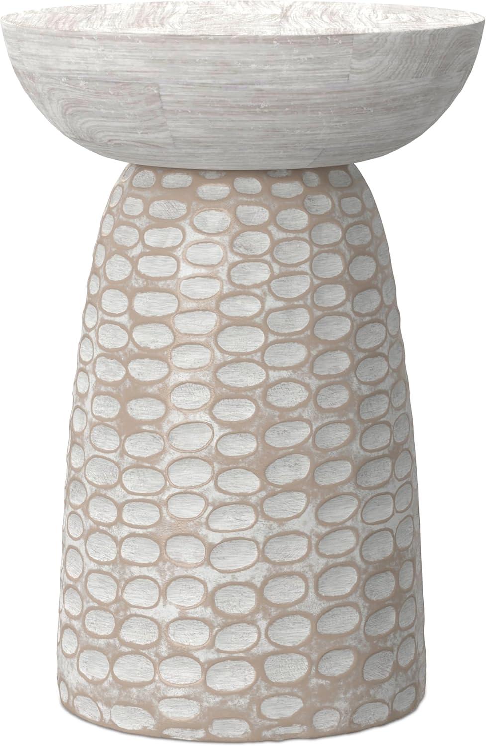 Dakota Fields Solid Mango Wood Contemporary Accent Table with Textured Finish, Fully Assembled