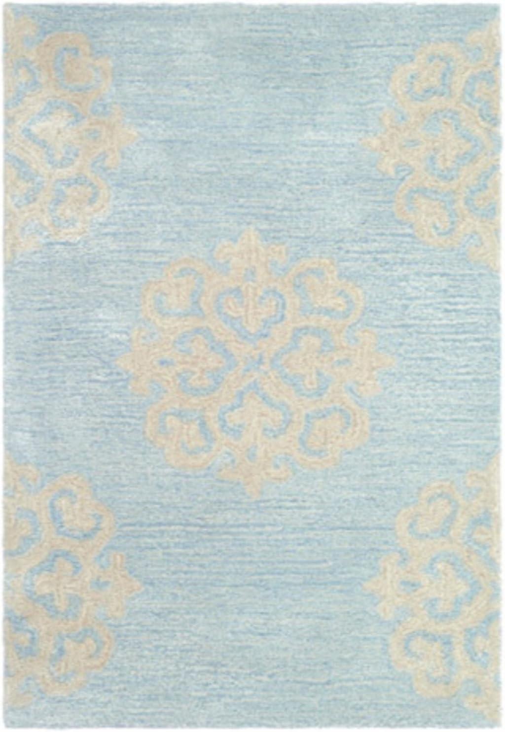 SAFAVIEH Soho Maui Geometric Wool Area Rug, Turquoise/Yellow, 9'6" x 13'6"