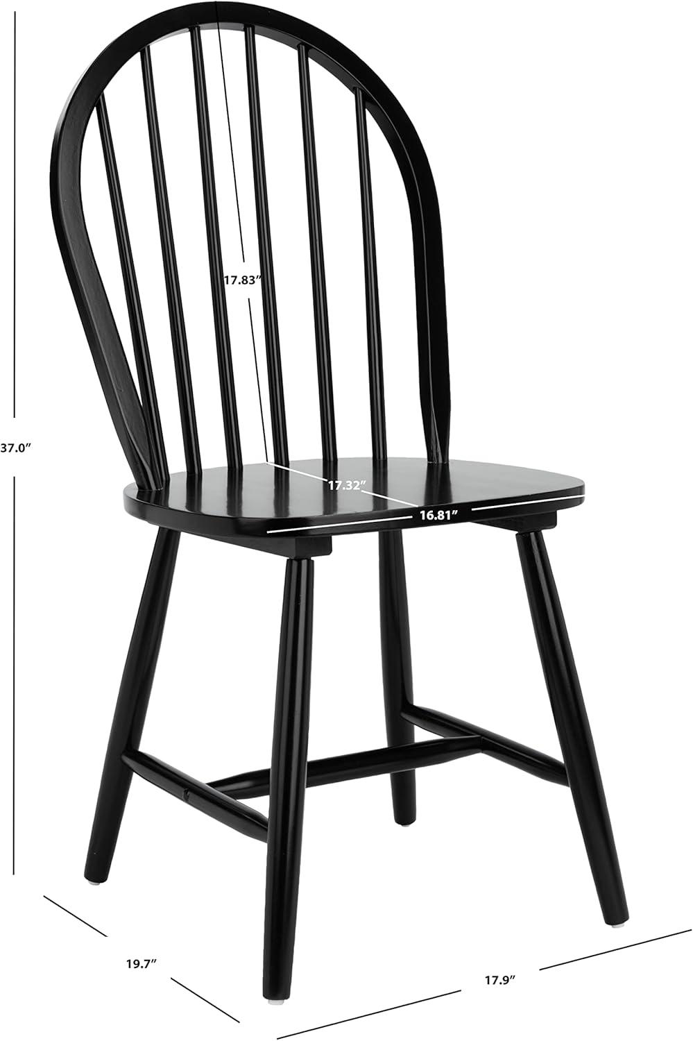 SAFAVIEH Camden Spindle Back Dining Chair, Black, Set of 2