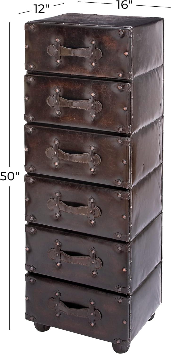 Wood 6 Drawer Chest Dark Java - Olivia & May