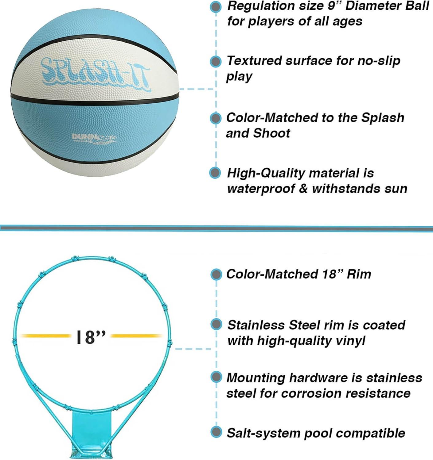Dunn-Rite Splash & Shoot  Clear Polycarbonate backboard with  Adjustable Height