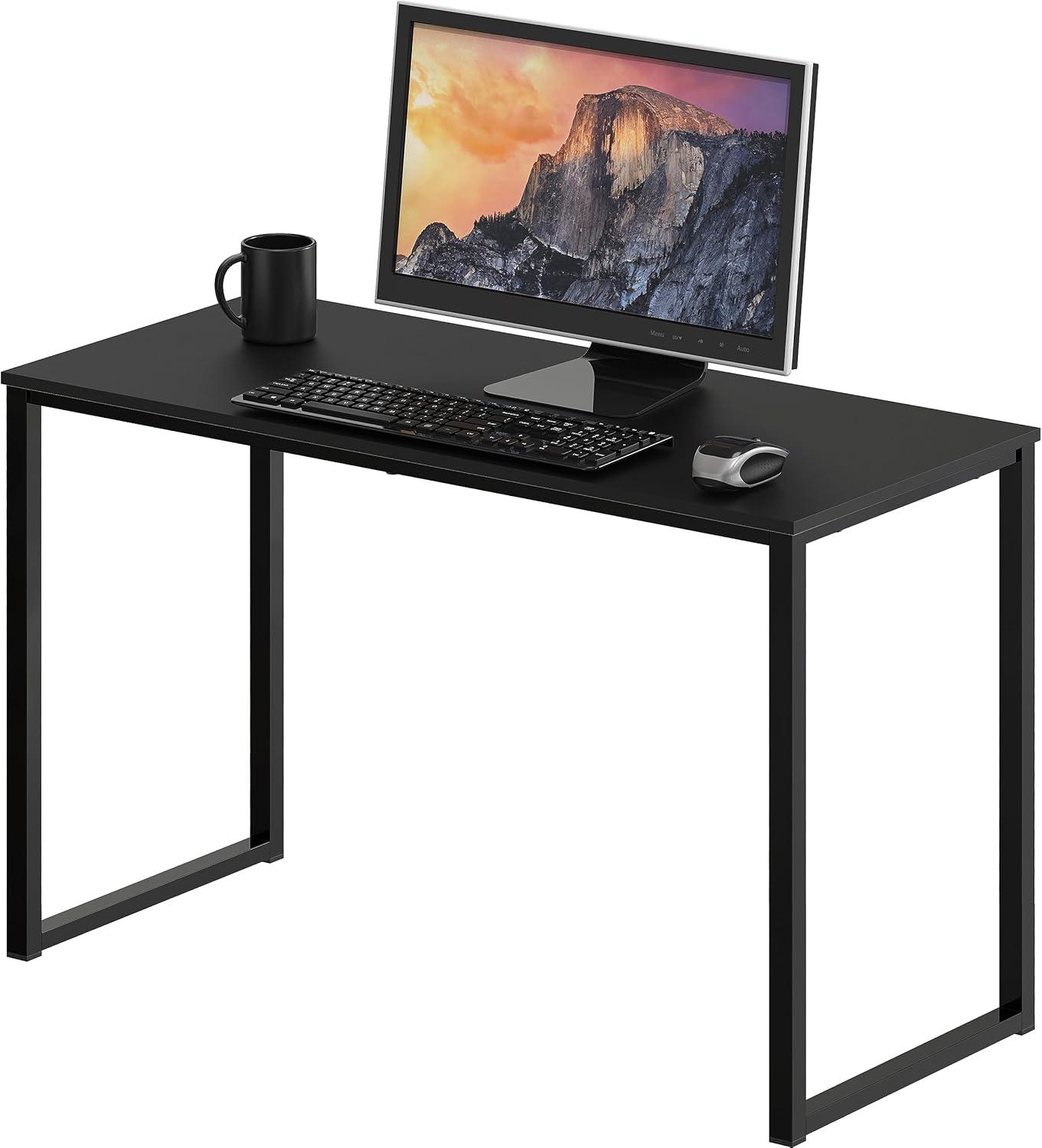 Black 32-Inch Steel Frame Computer Desk