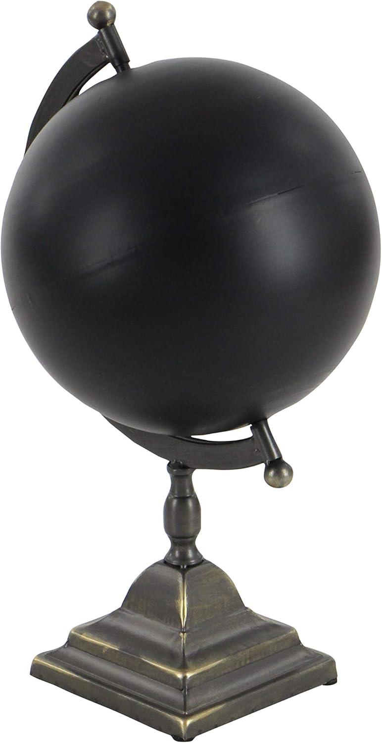 Sleek Industrial Black Iron 20" Decorative Globe